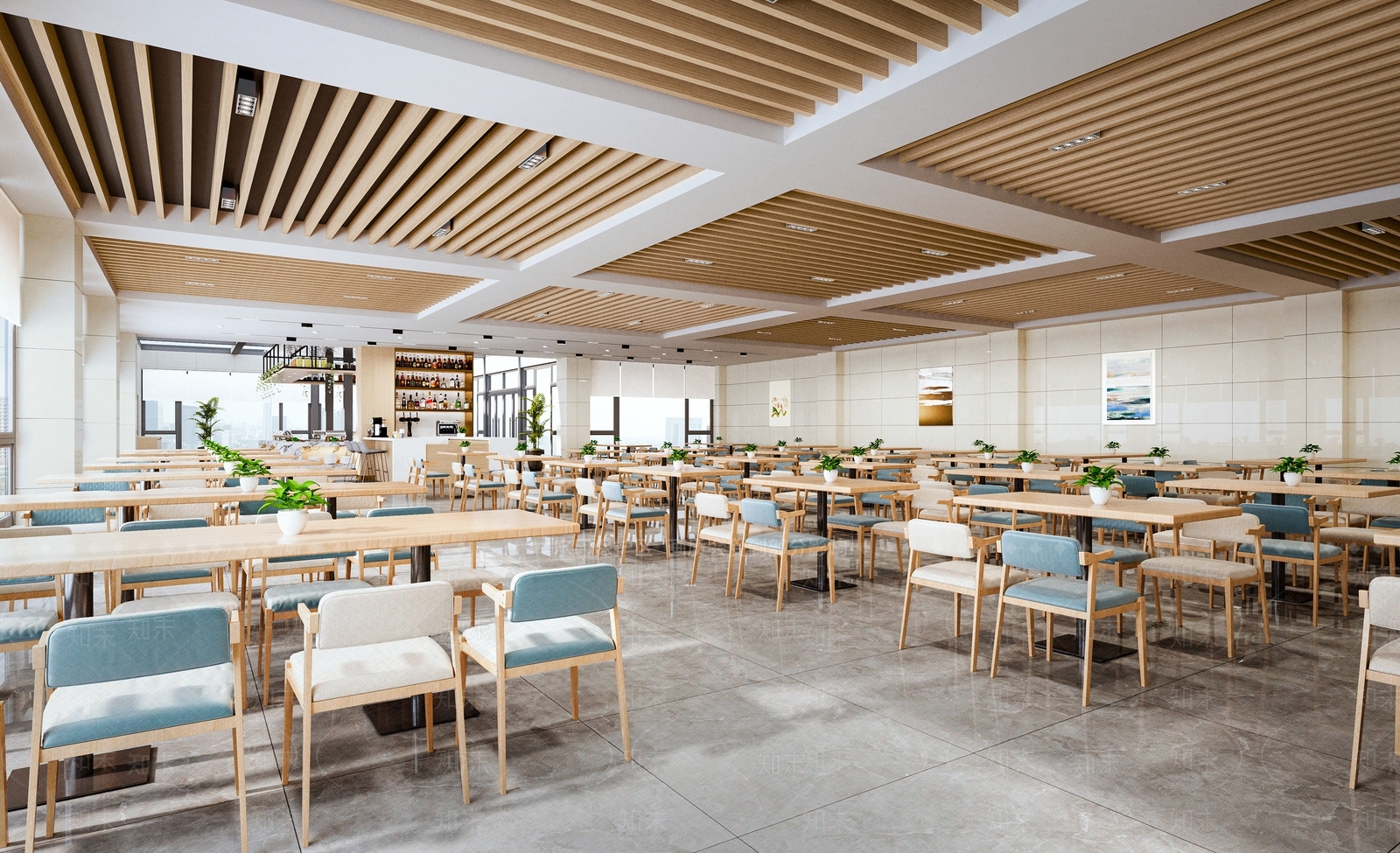 现代自助餐厅3D模型下载【ID:1185378808】