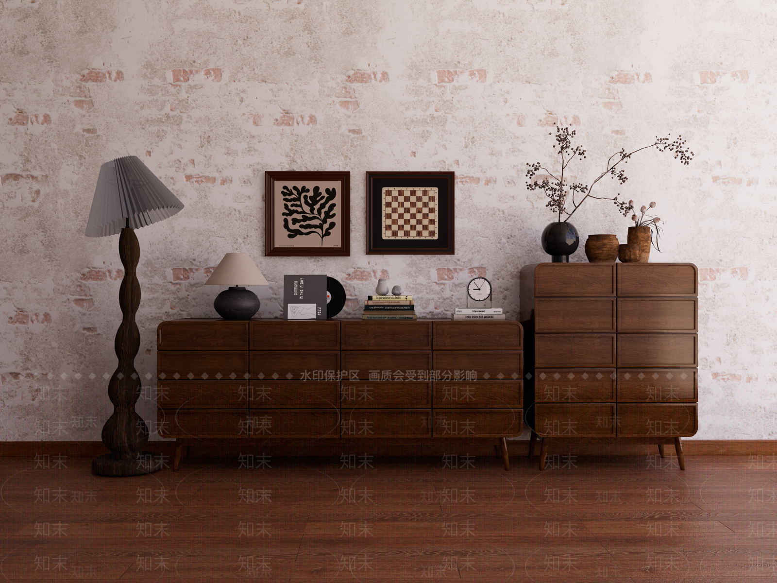 中古侘寂斗柜SU模型下载【ID:1185381924】