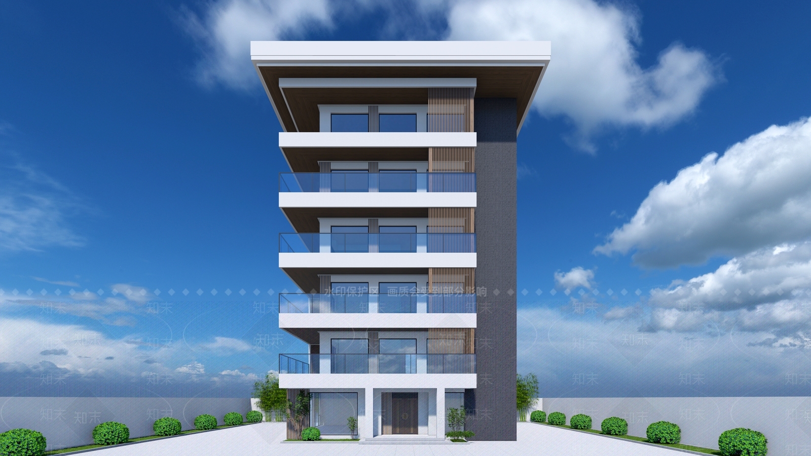 现代多层住宅SU模型下载【ID:1185382466】
