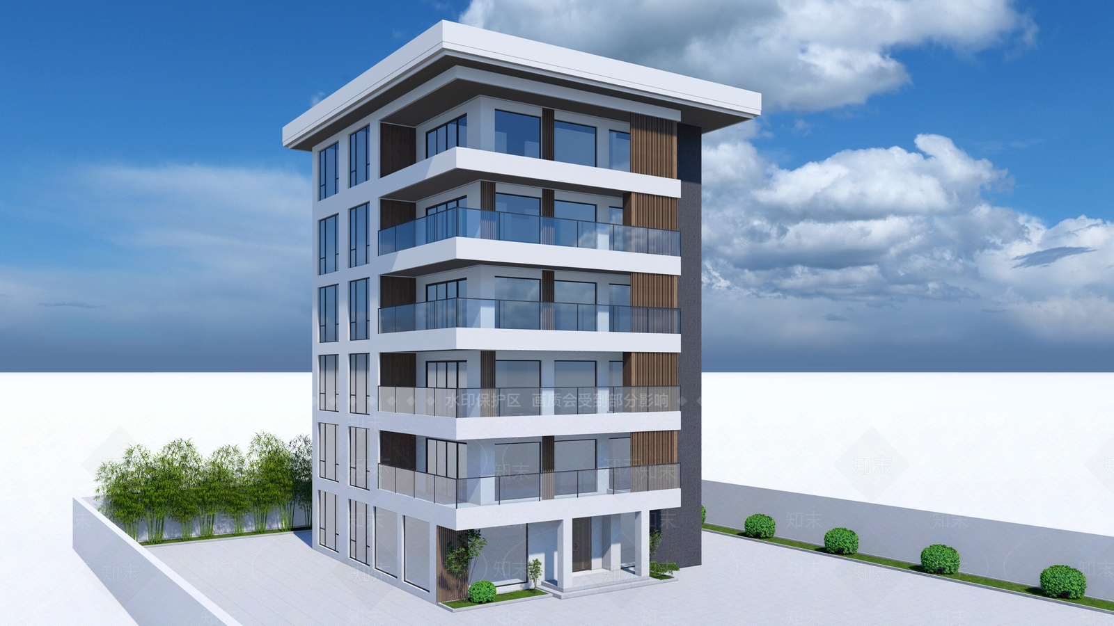 现代多层住宅SU模型下载【ID:1185382466】