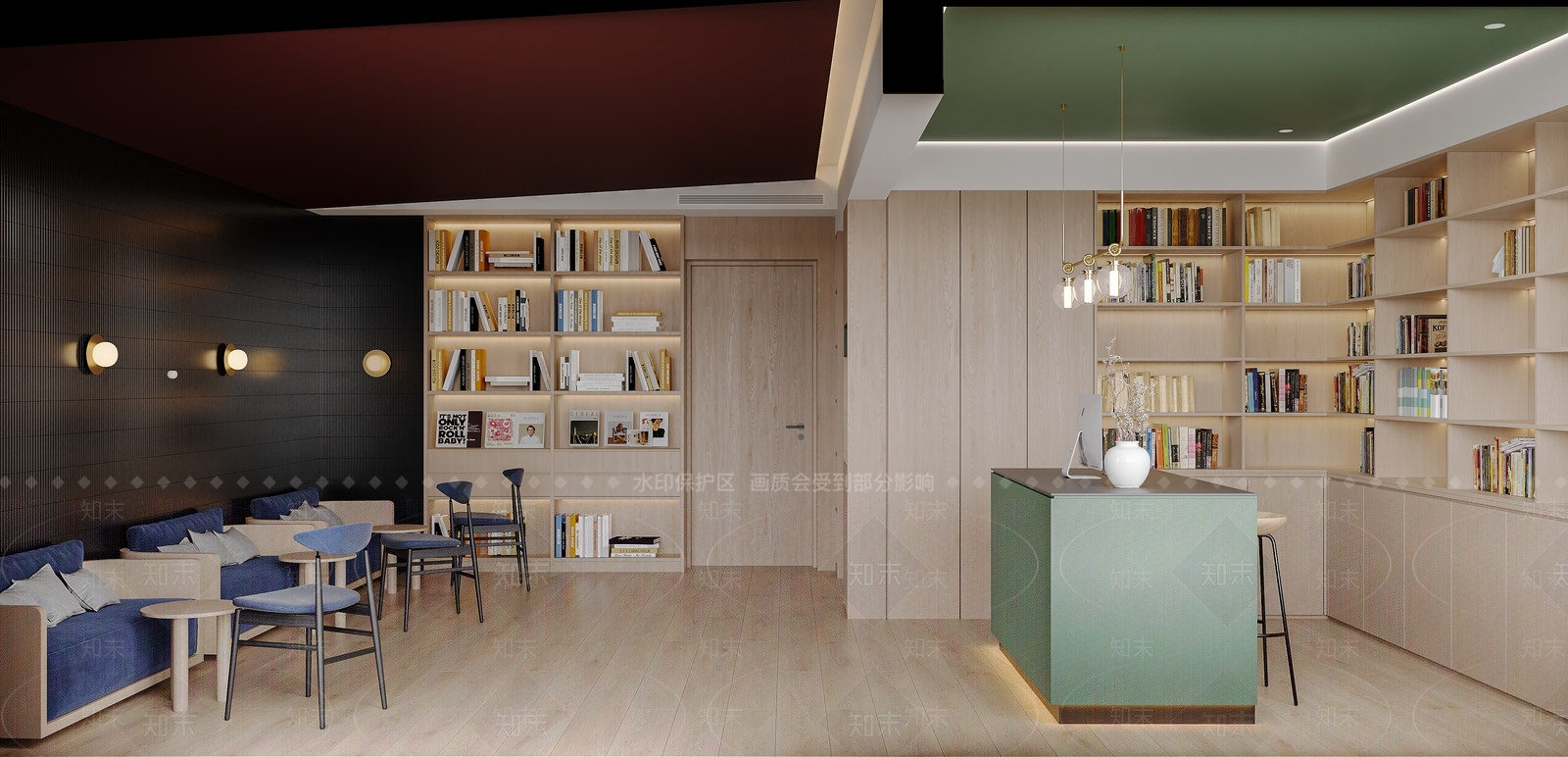 现代原木休息区3D模型下载【ID:1185382505】