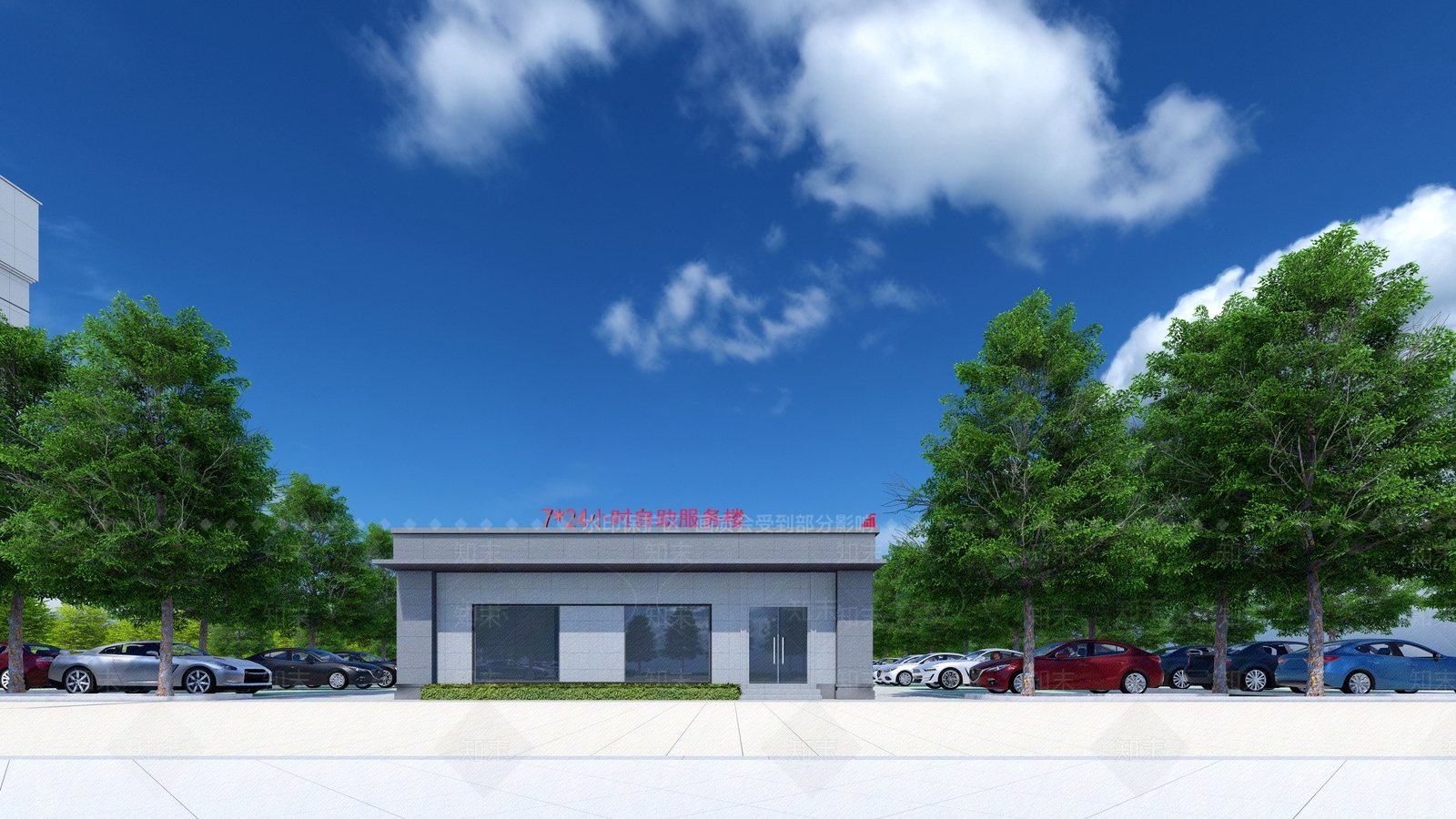 现代办公楼SU模型下载【ID:1185383244】