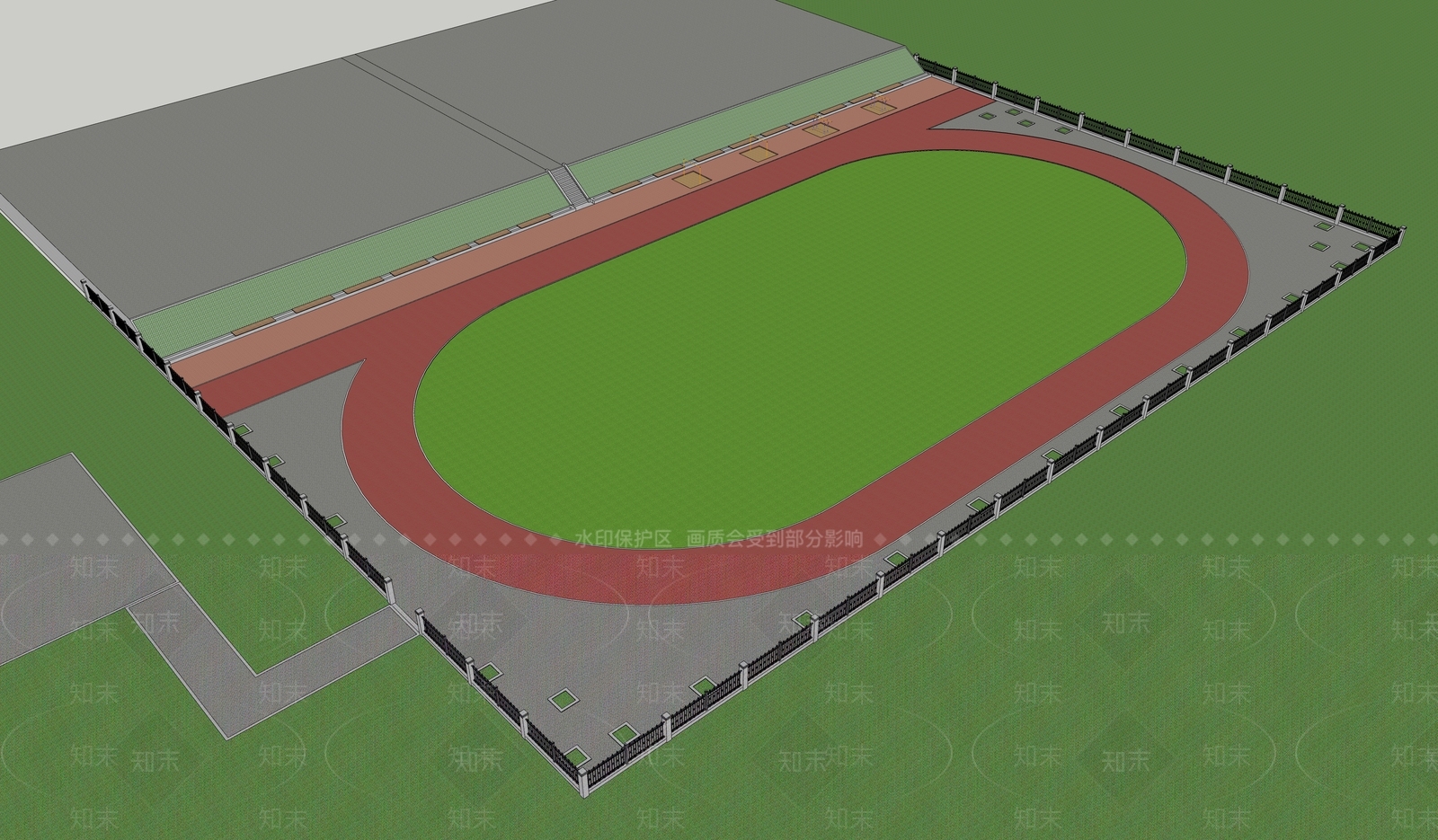 现代足球场SU模型下载【ID:1185384641】