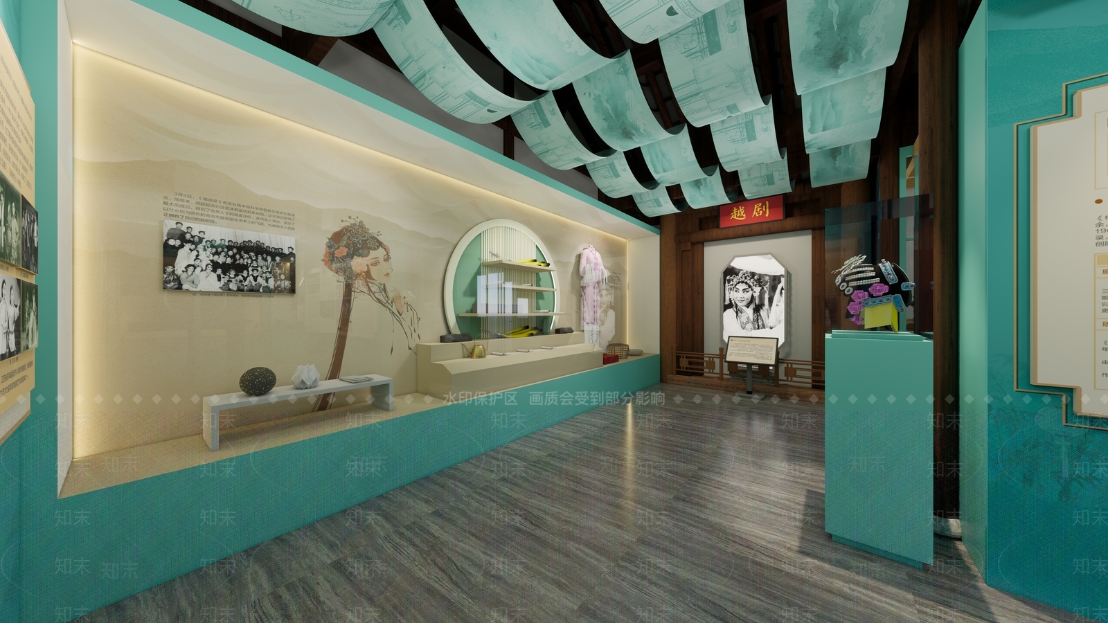 新中式非遗展厅SU模型下载【ID:1222193336】