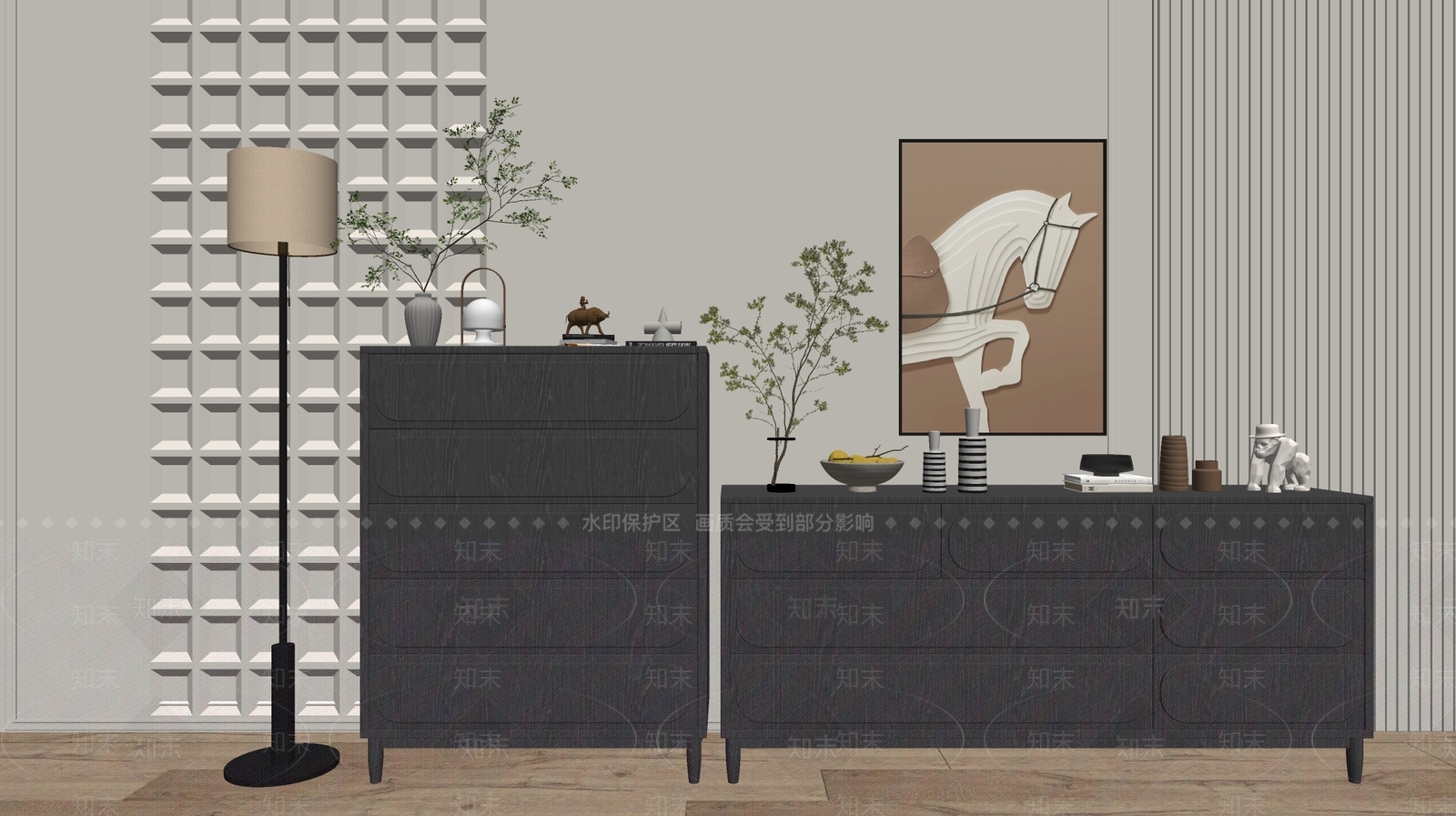 现代轻奢斗柜SU模型下载【ID:1185386163】
