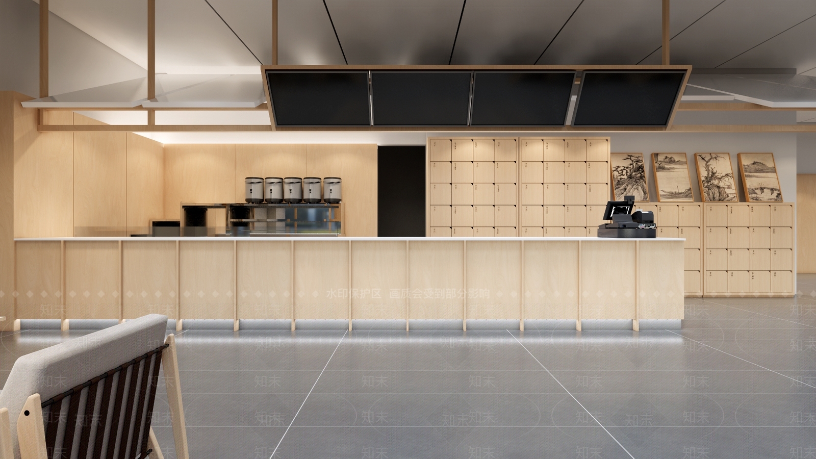 新中式奶茶店SU模型下载【ID:1185387962】