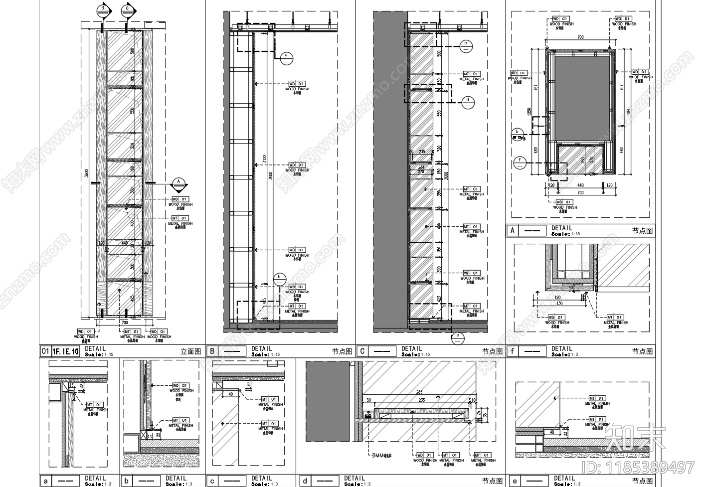现代售楼处cad施工图下载【ID:1185389497】