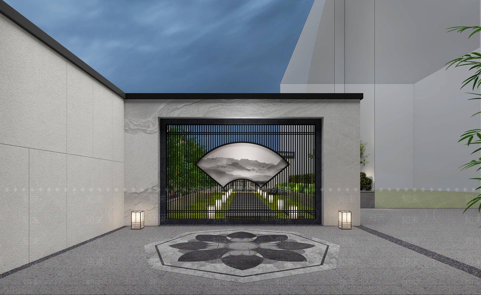 现代住宅景观3D模型下载【ID:1185389626】