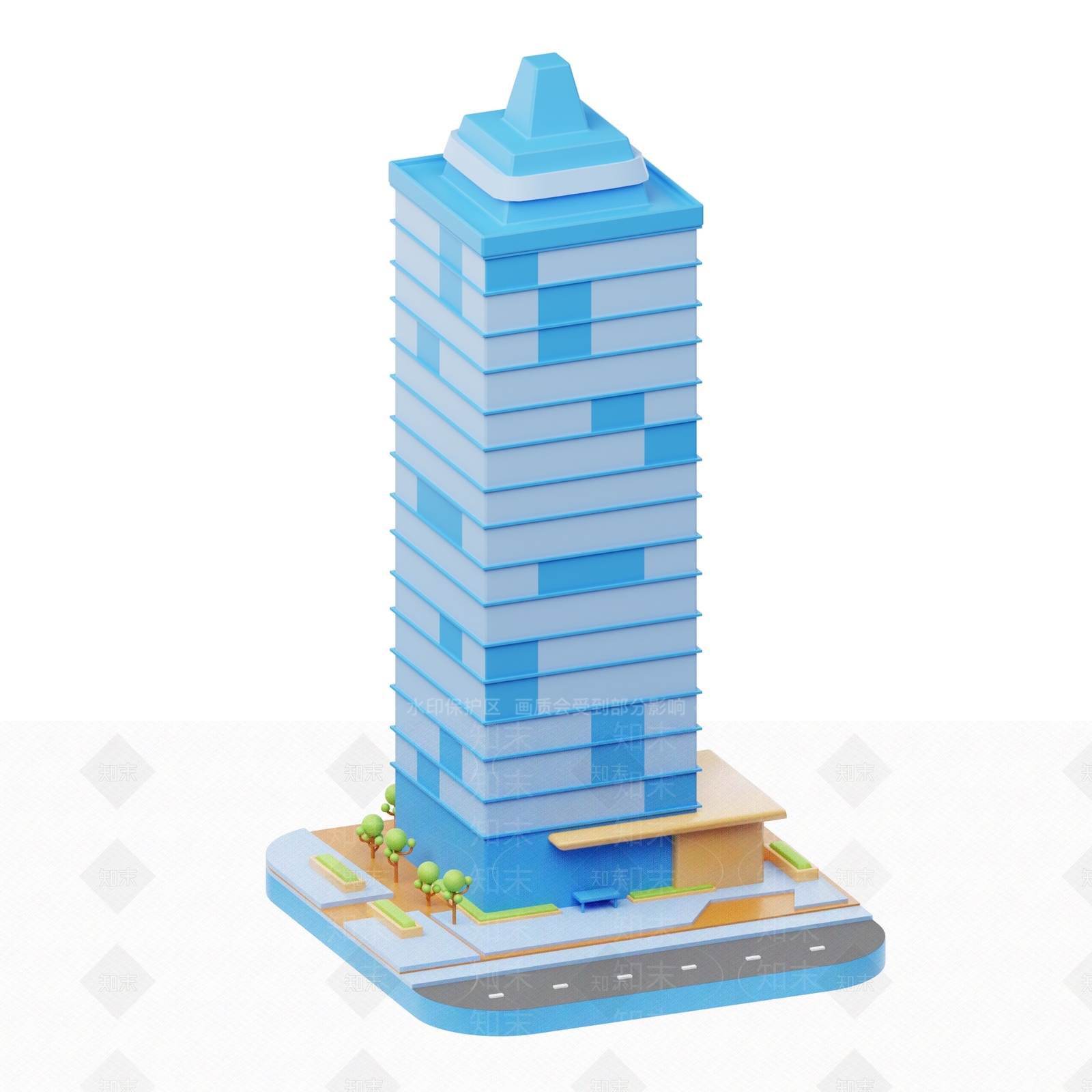 现代办公楼3D模型下载【ID:1185389928】
