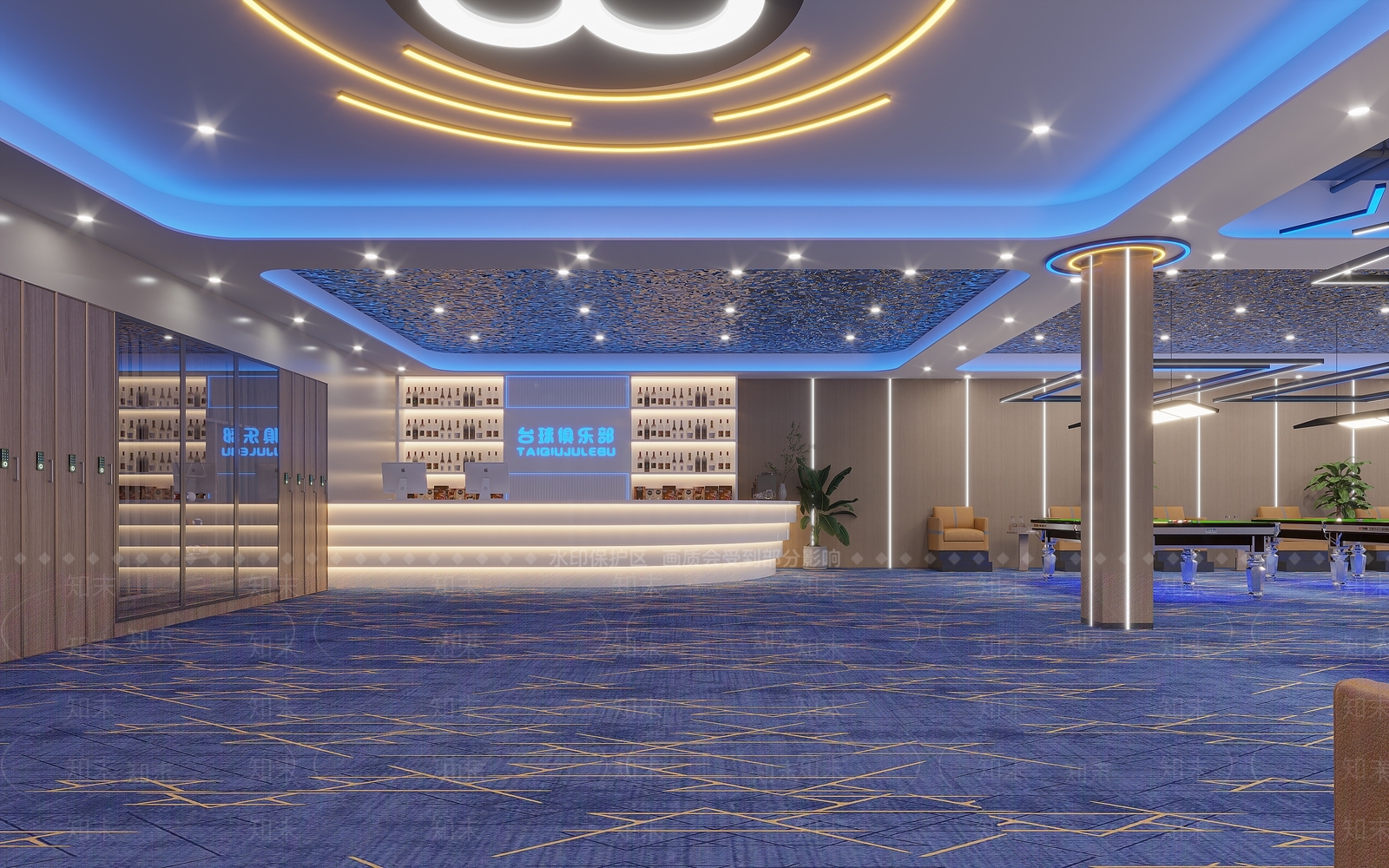 现代台球室3D模型下载【ID:1215013385】