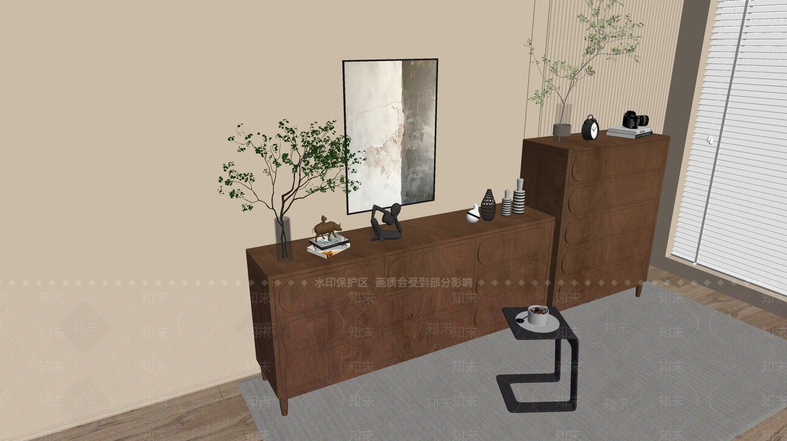 现代轻奢斗柜SU模型下载【ID:1185391962】
