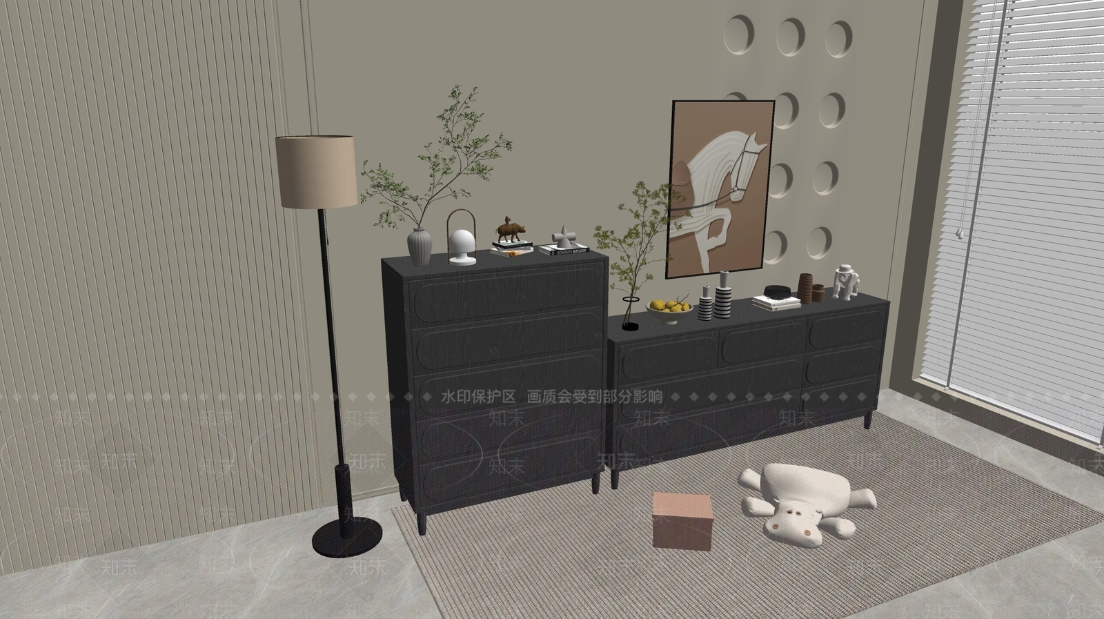 现代轻奢斗柜SU模型下载【ID:1185392636】