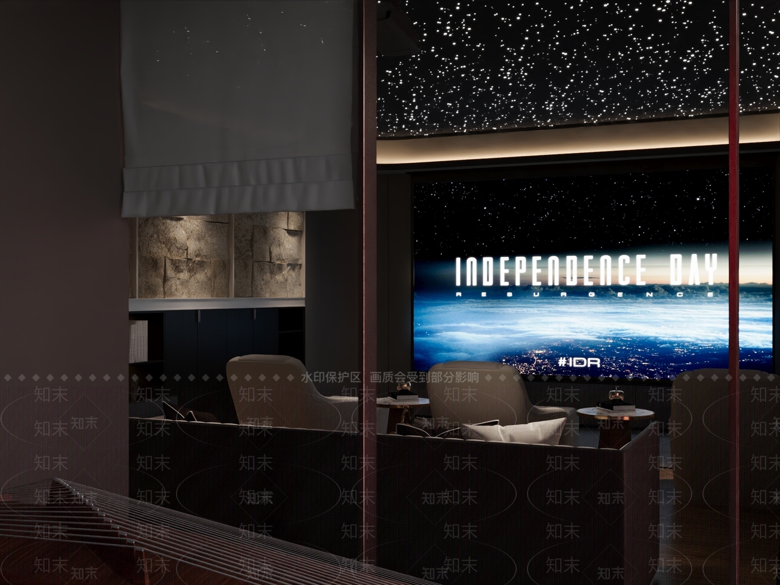 现代影音室3D模型下载【ID:1185393258】