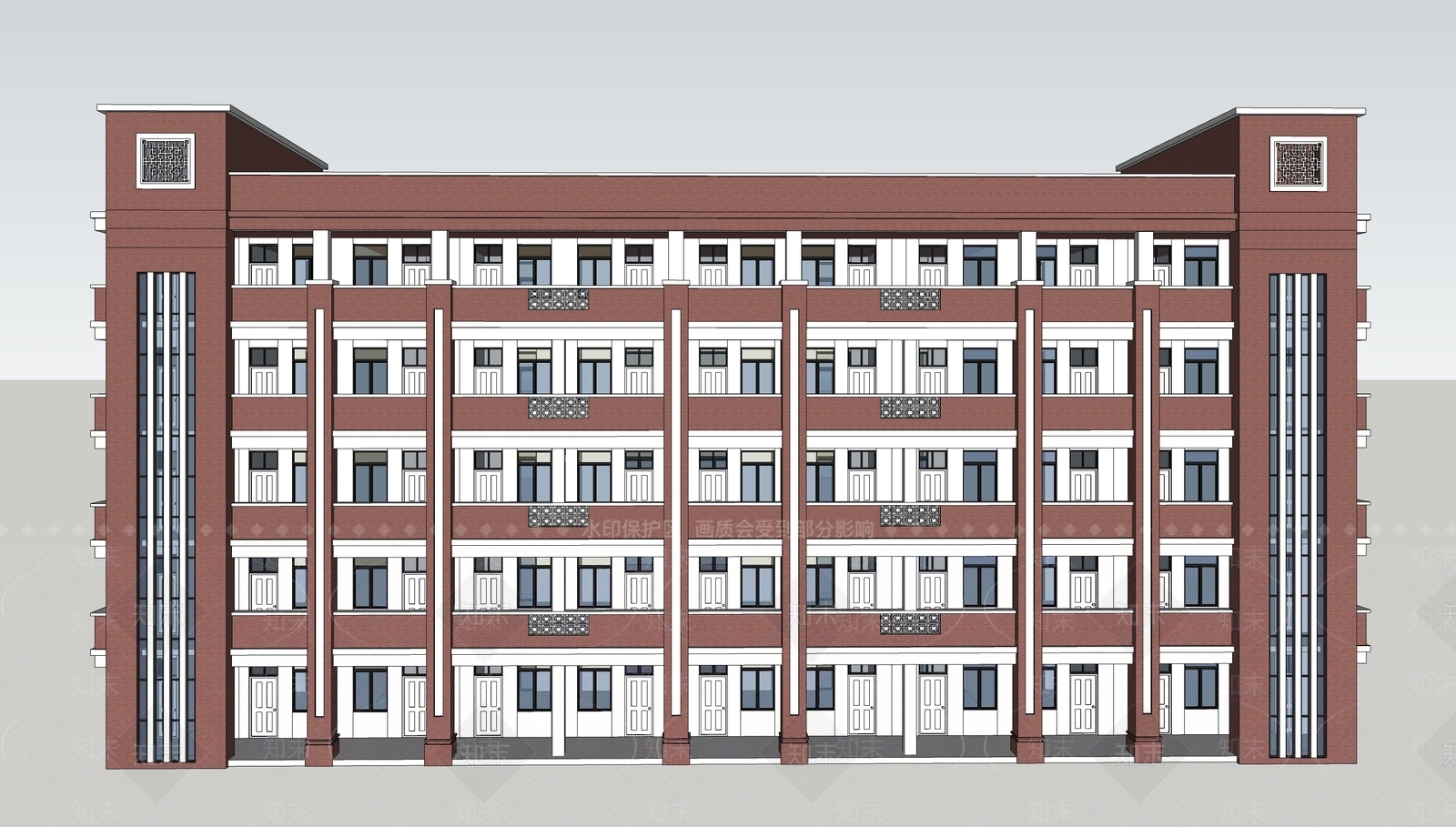 现代学校建筑SU模型下载【ID:1185400286】