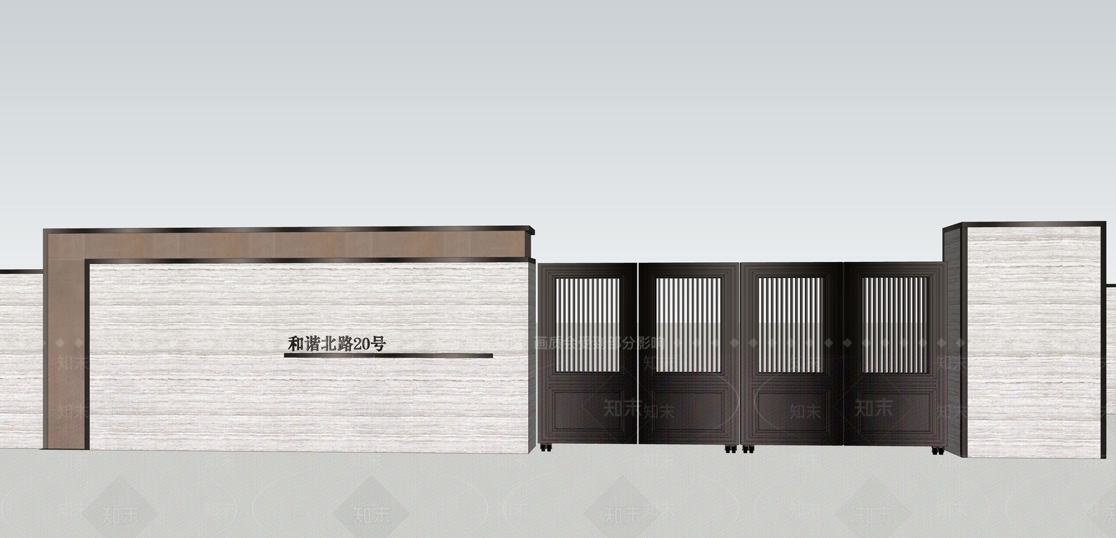 新中式别墅庭院SU模型下载【ID:1185400803】