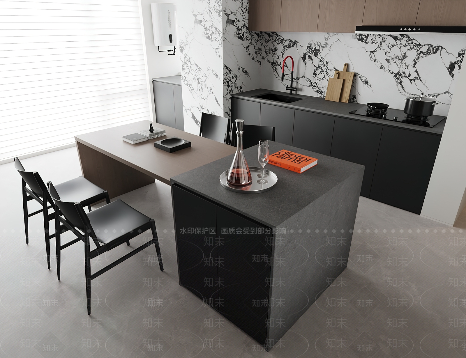 现代简约餐桌SU模型下载【ID:1185401176】