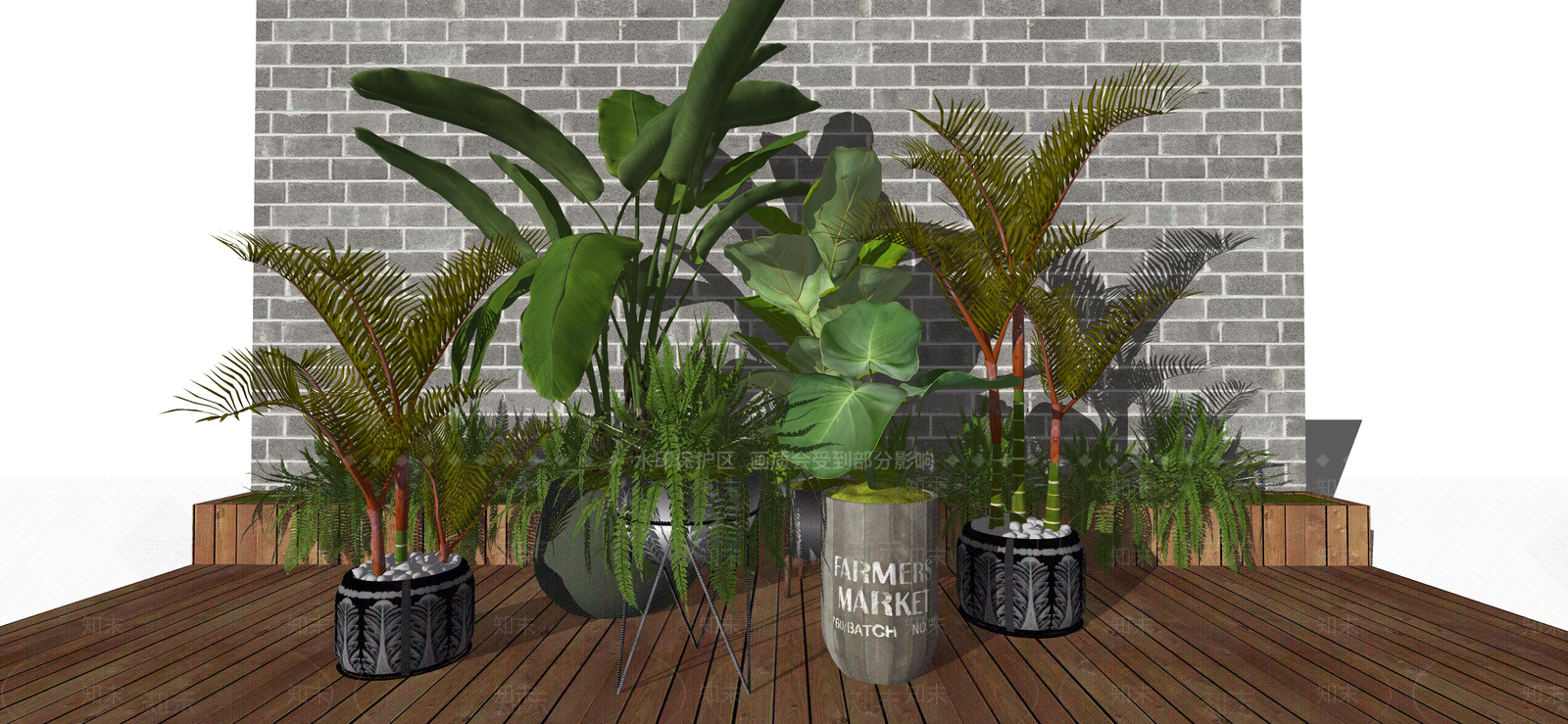 植物组合SU模型下载【ID:1185402073】