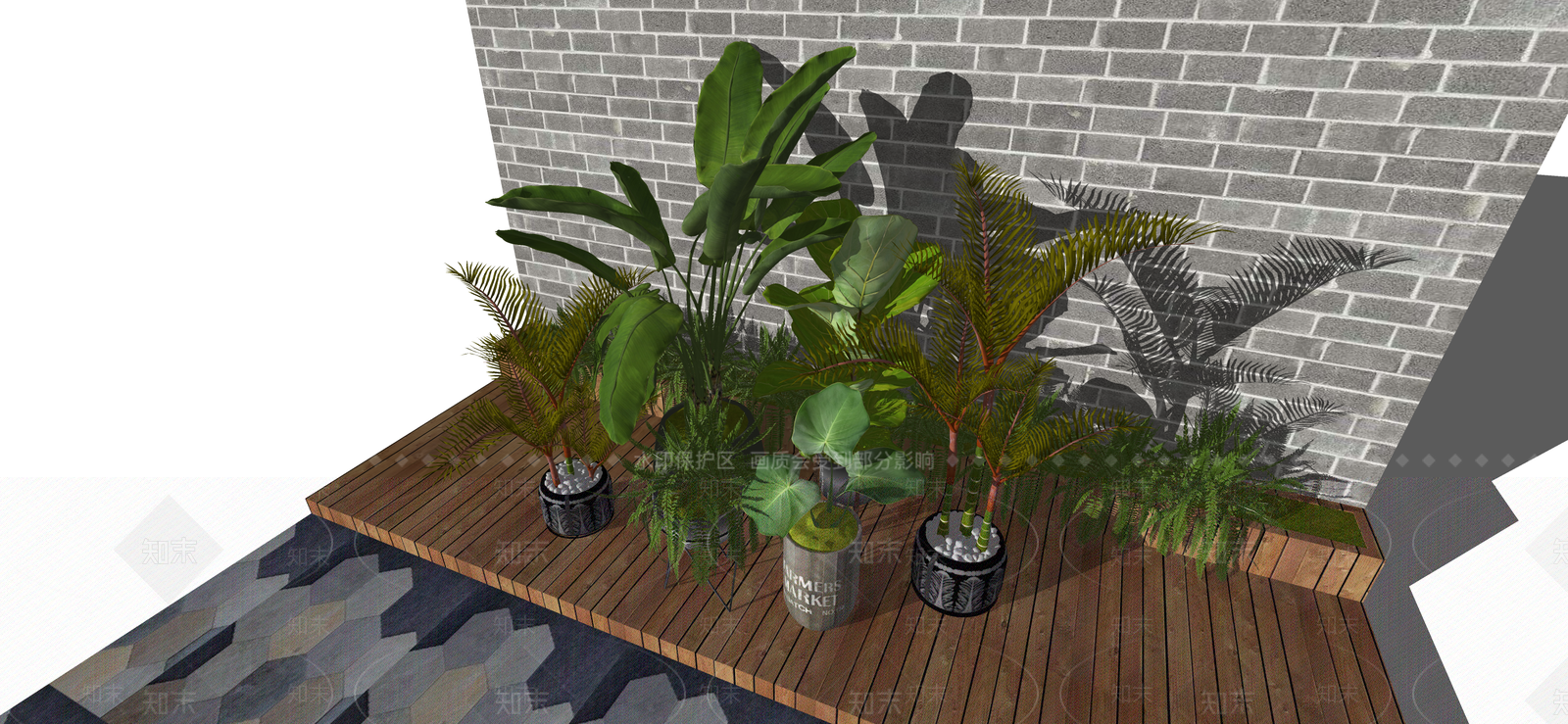 植物组合SU模型下载【ID:1185402073】