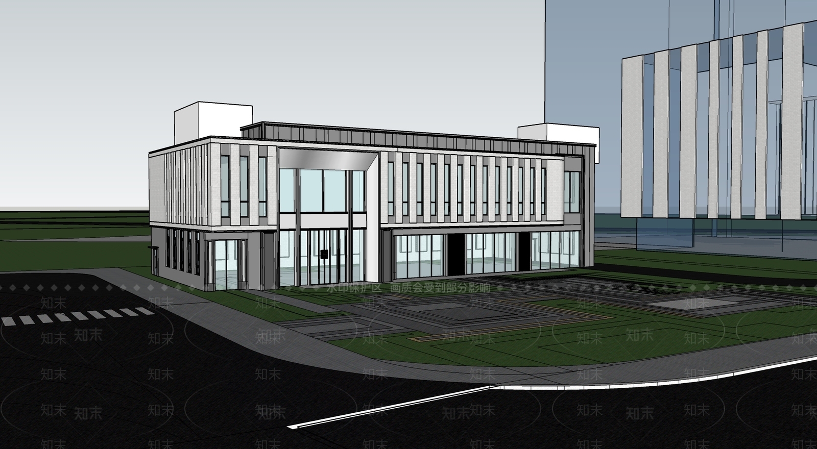 现代小公建SU模型下载【ID:1185402900】