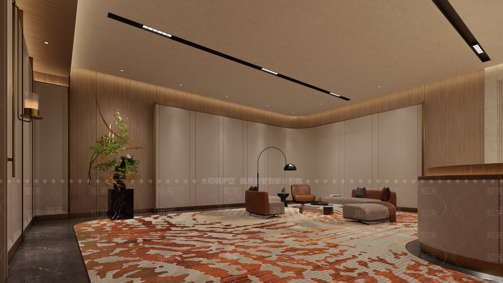 现代欧式其他公共空间SU模型下载【ID:1185410648】