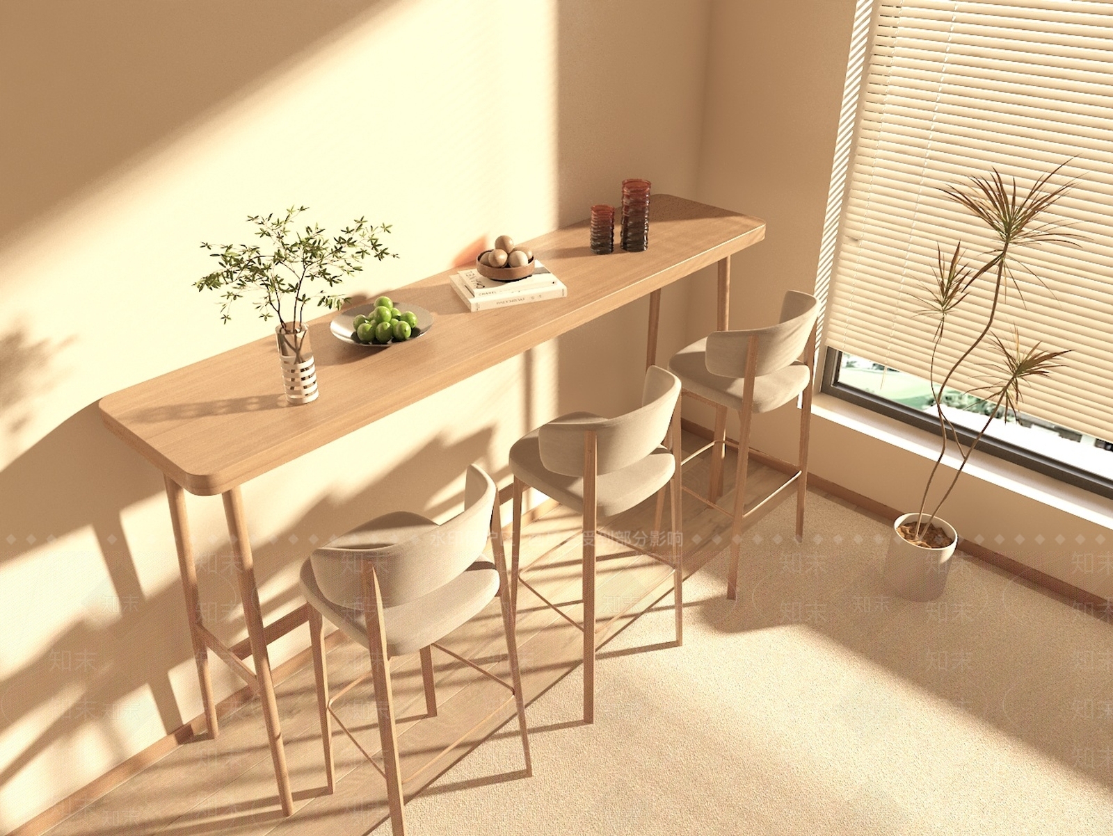 现代吧椅3D模型下载【ID:1185409744】