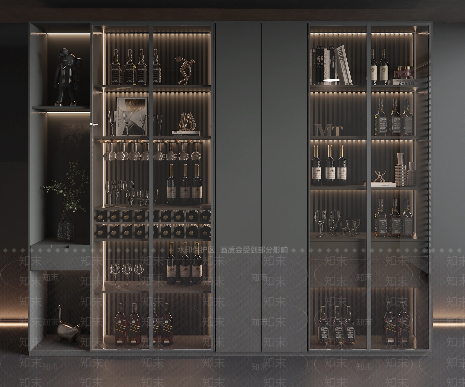 现代酒柜3D模型下载【ID:1185411235】