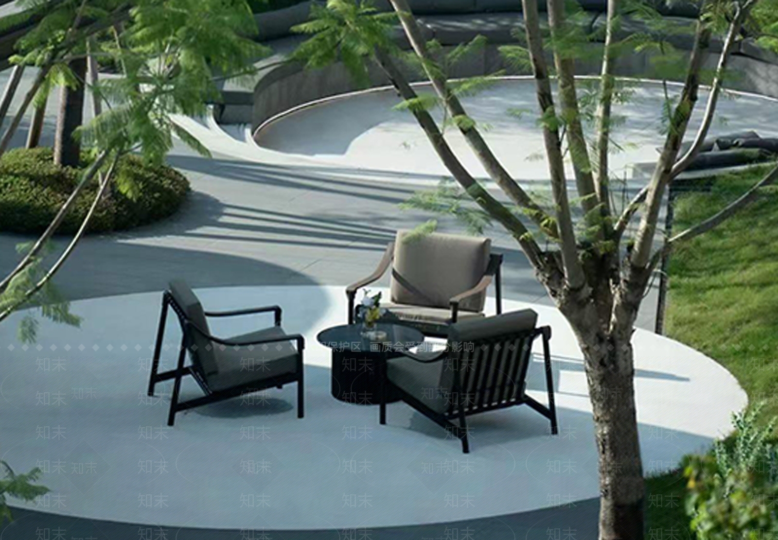 现代新中式其他户外家具SU模型下载【ID:1185414621】