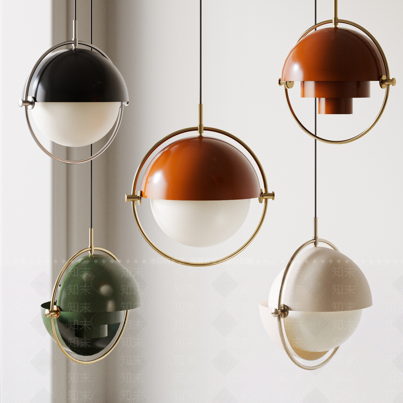 中古北欧卧室吊灯SU模型下载【ID:1185415073】