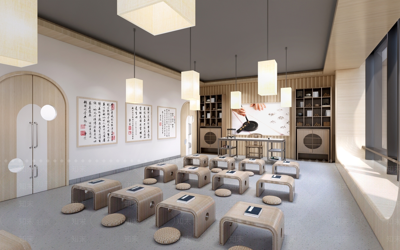 现代教室SU模型下载【ID:1185420479】