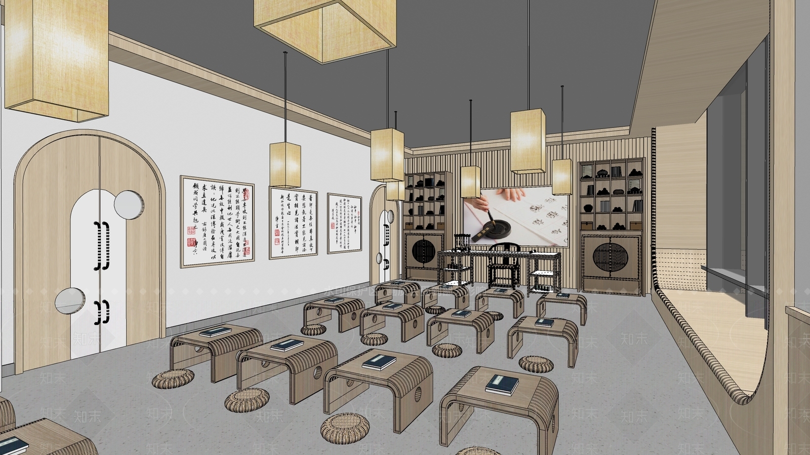 现代教室SU模型下载【ID:1185420479】