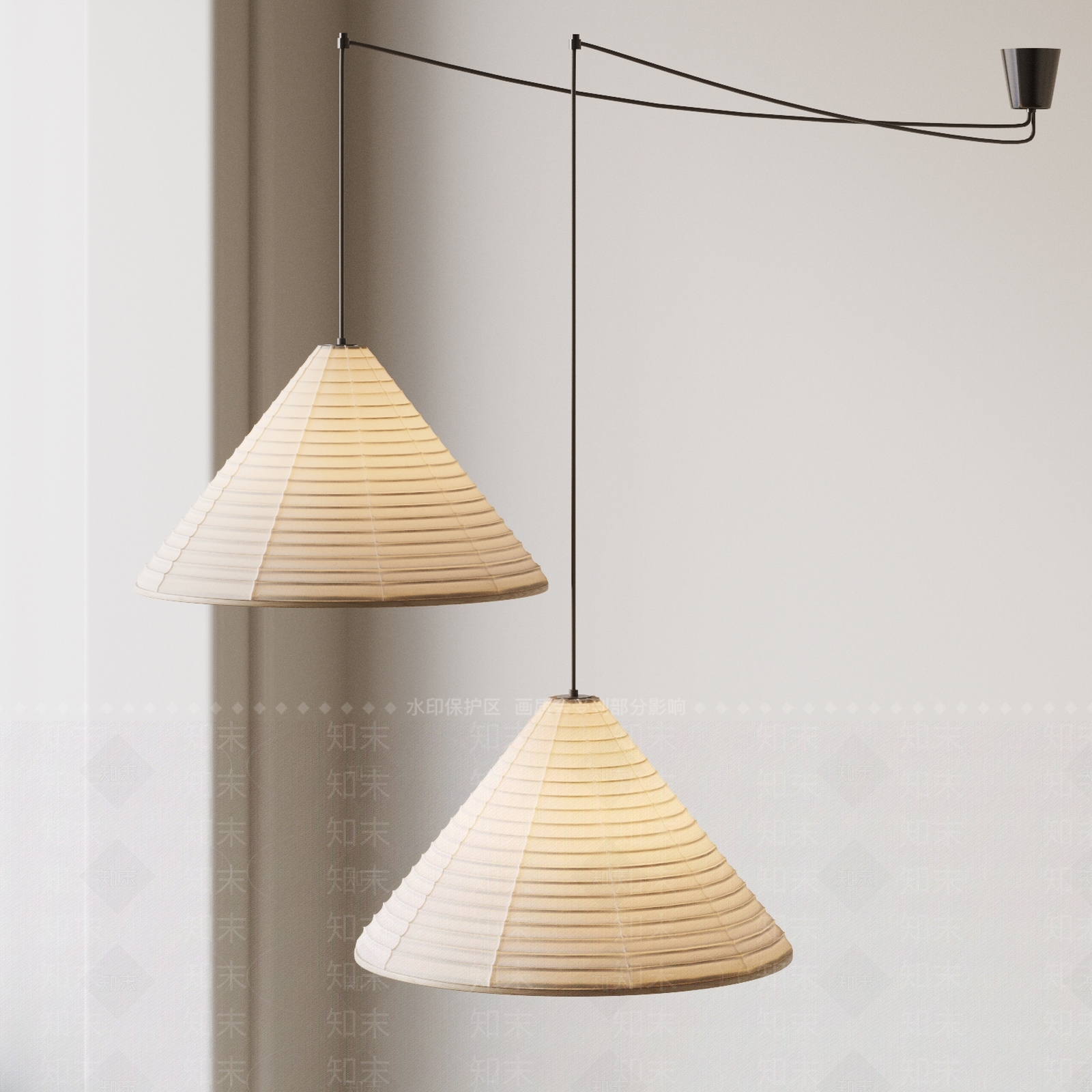 侘寂日式吊灯3D模型下载【ID:1185420657】