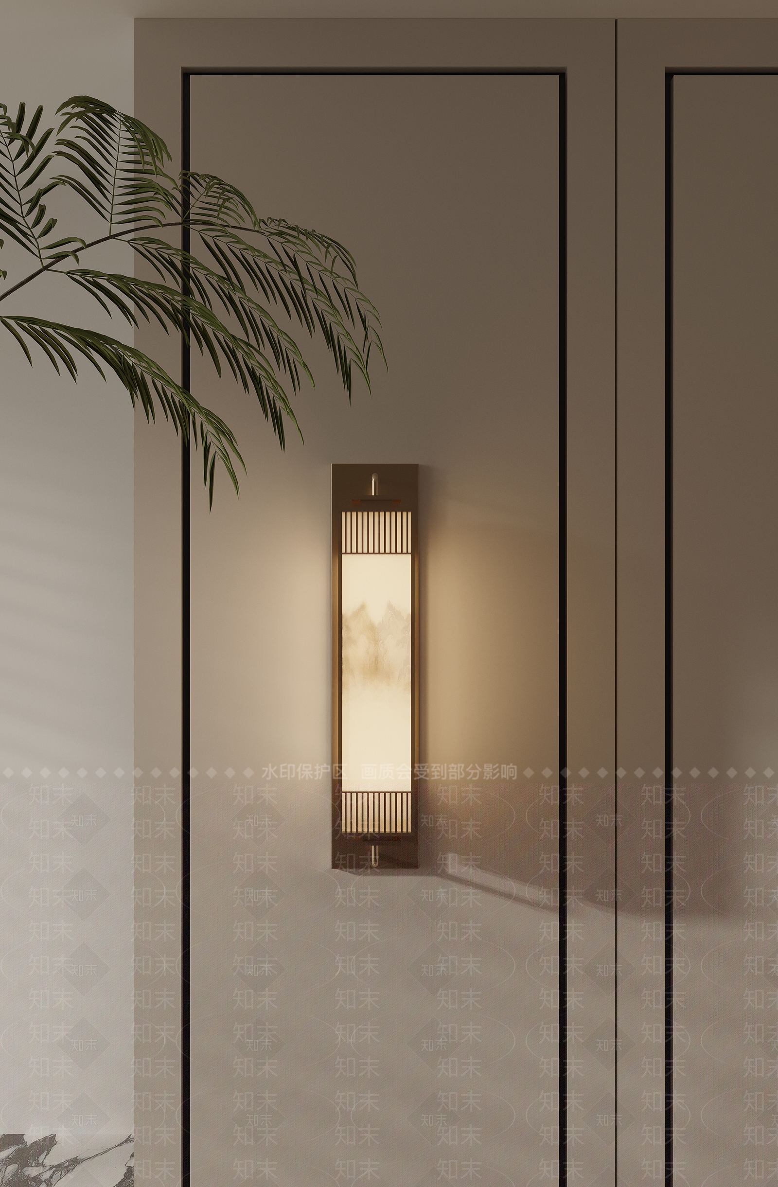 新中式中式壁灯3D模型下载【ID:1185422228】