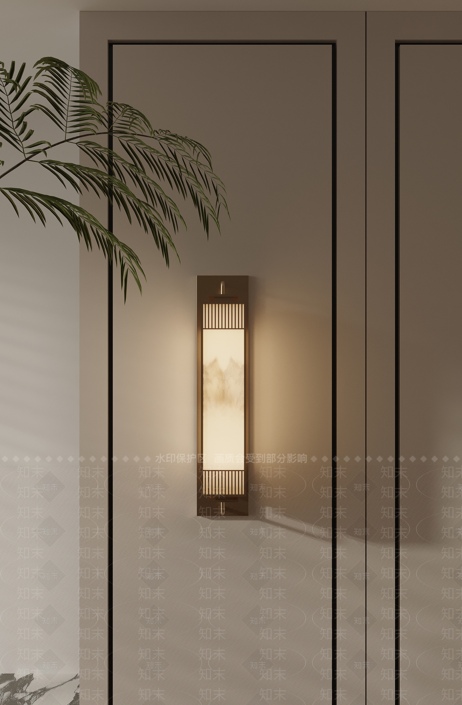 新中式中式床头壁灯SU模型下载【ID:1185422209】