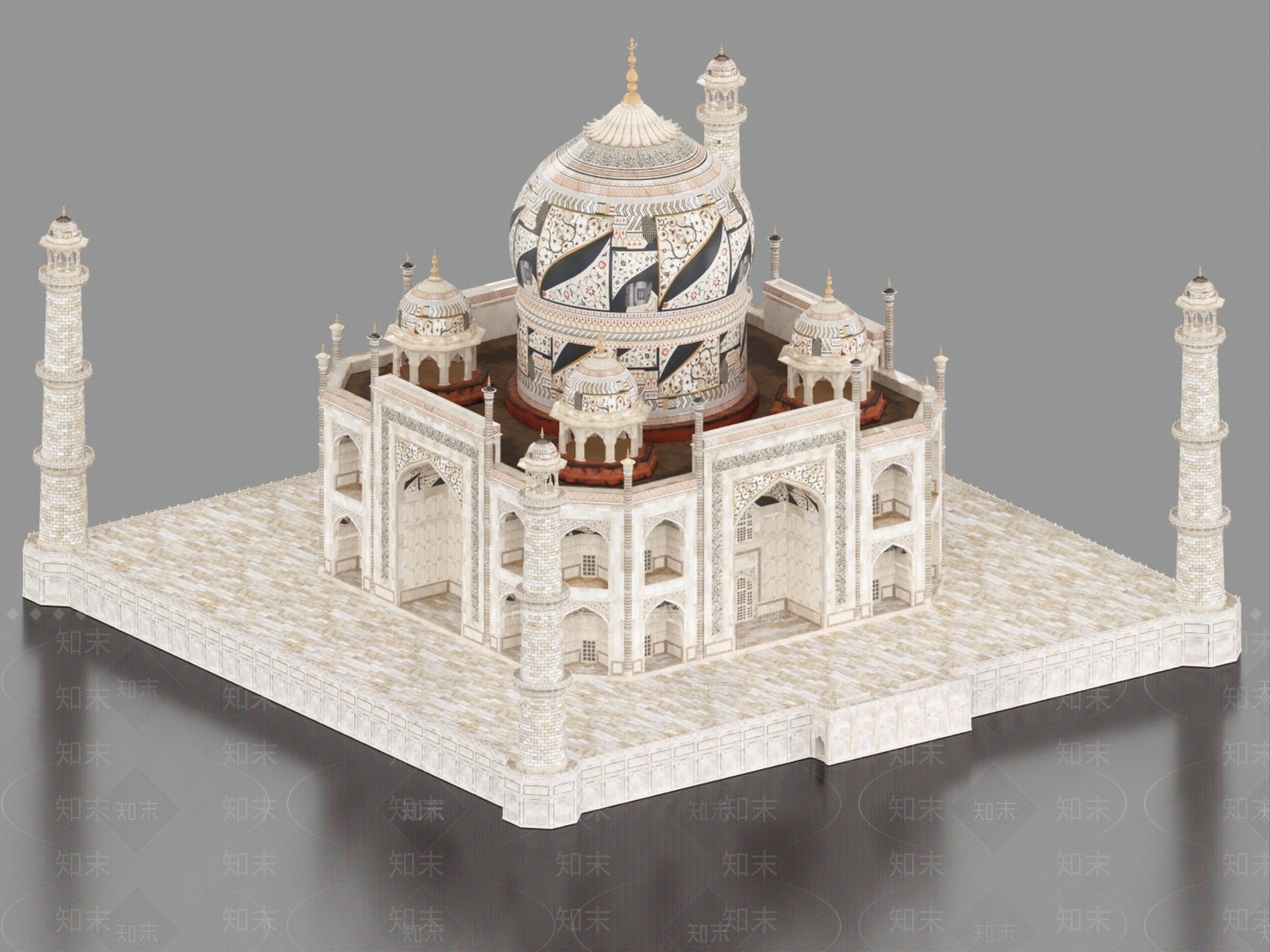 现代古建3D模型下载【ID:1185425585】