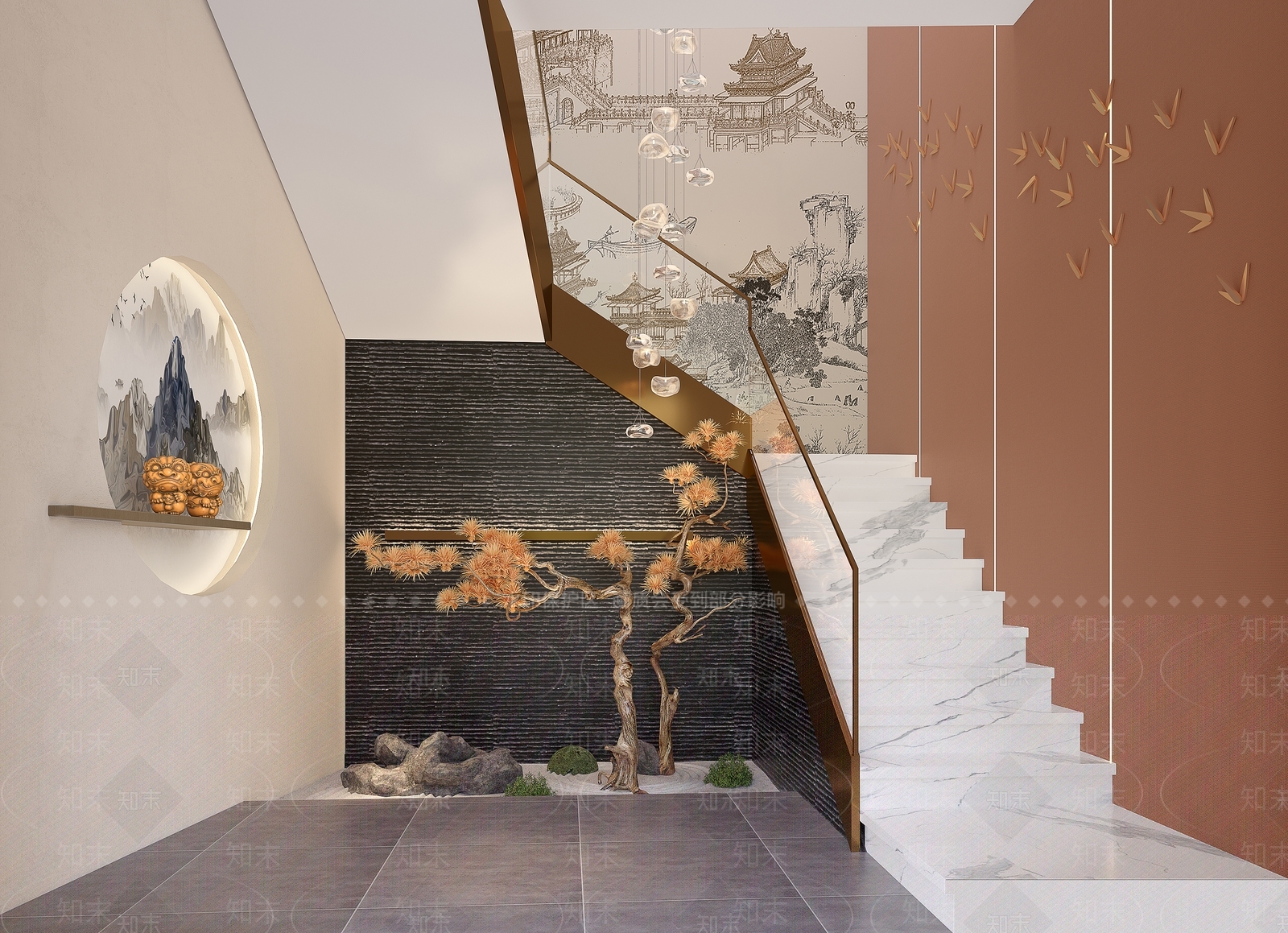 现代新中式其他商业空间3D模型下载【ID:1185425176】