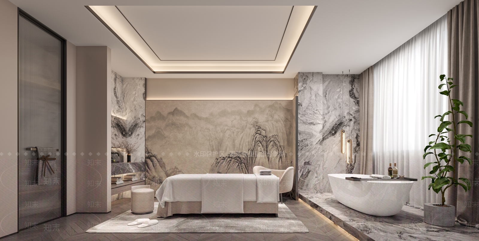 新中式现代美容院3D模型下载【ID:1185426359】