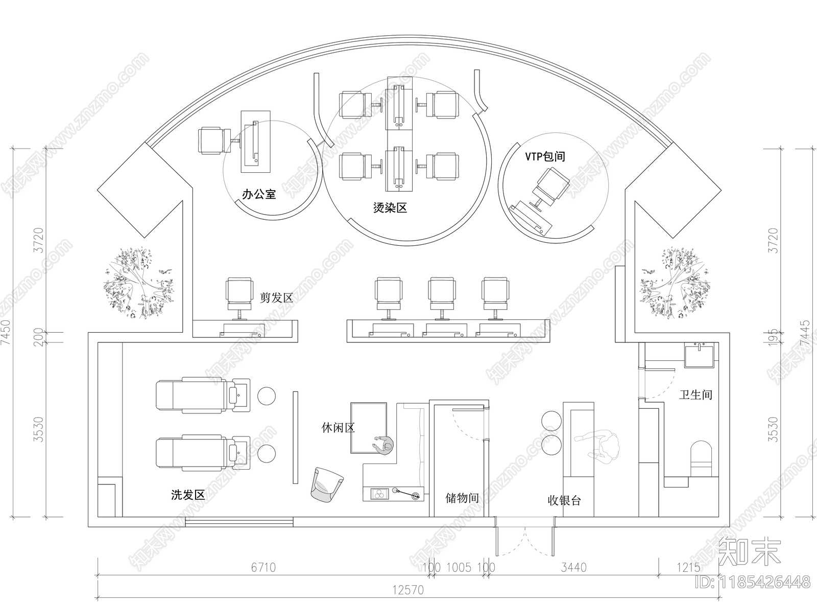 现代理发店cad施工图下载【ID:1185426448】