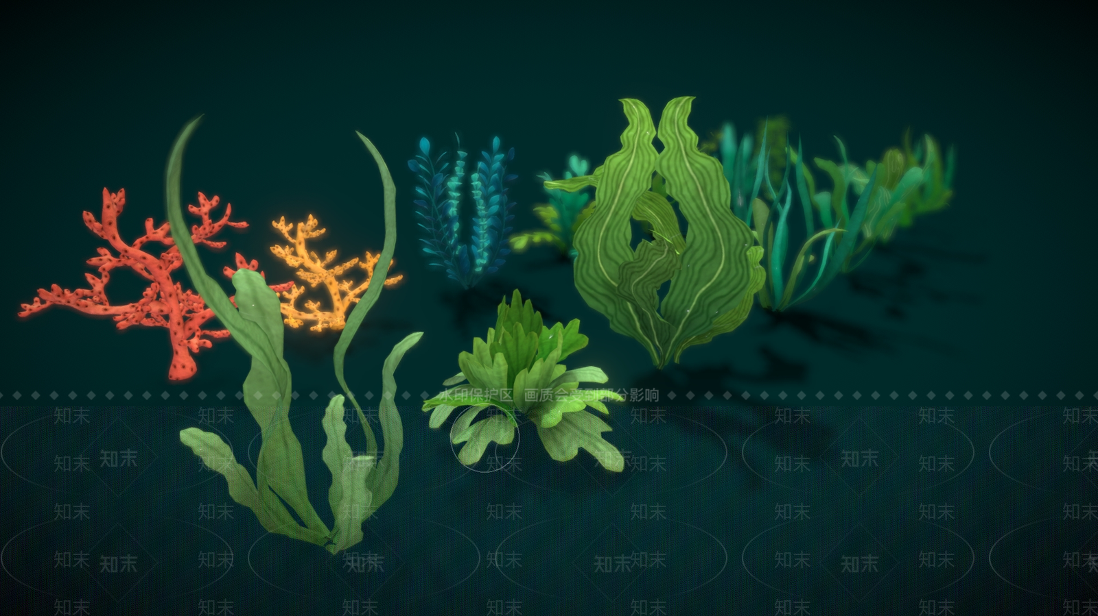 水生植物3D模型下载【ID:1185428226】