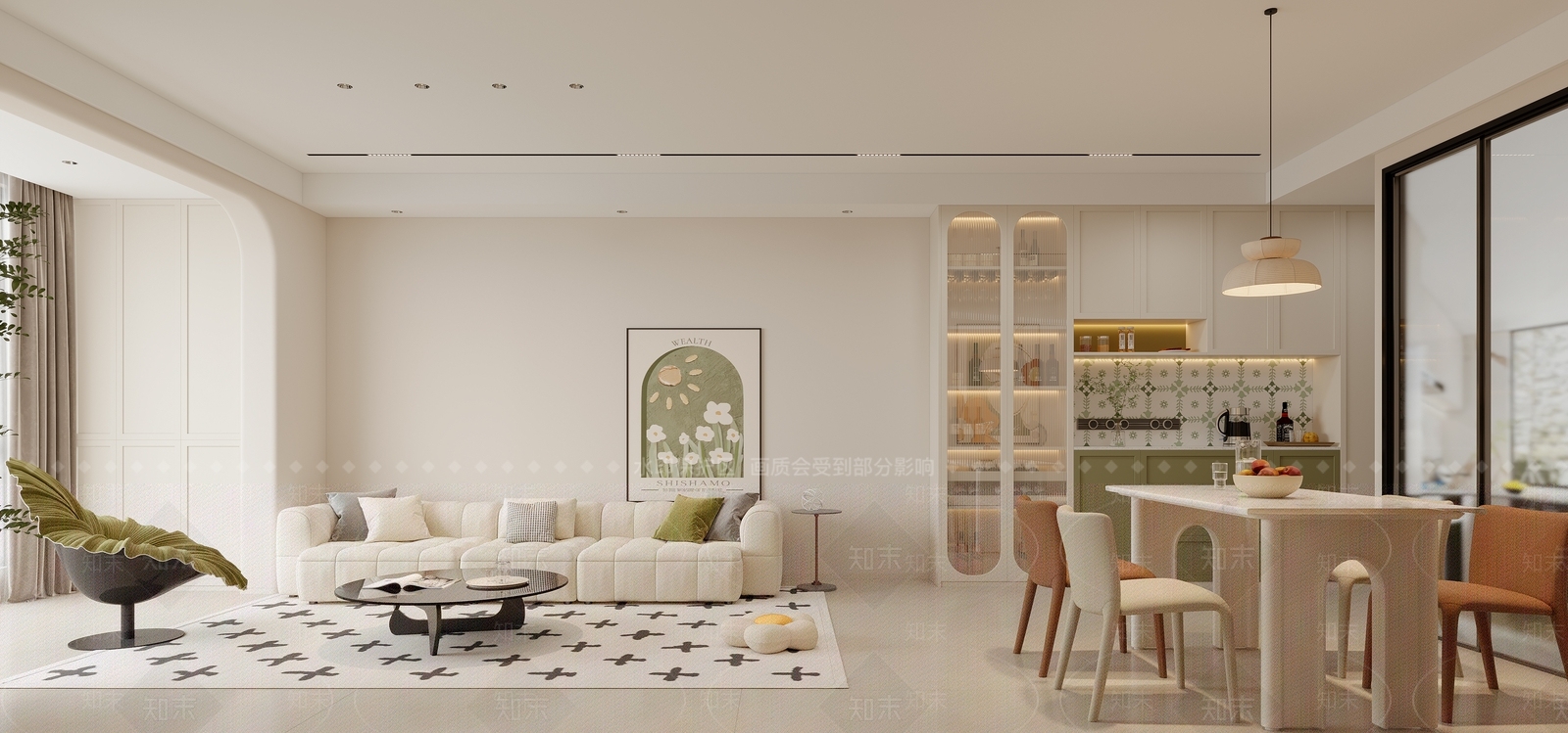 奶油家居餐厅3D模型下载【ID:1215014071】