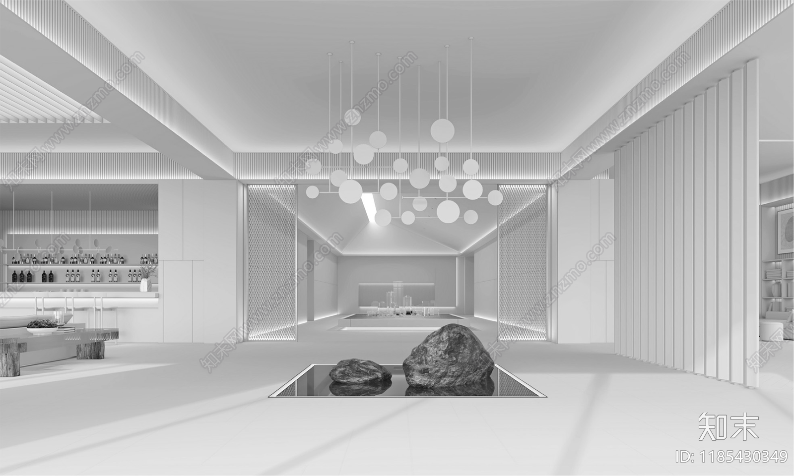 现代售楼处cad施工图下载【ID:1185430349】