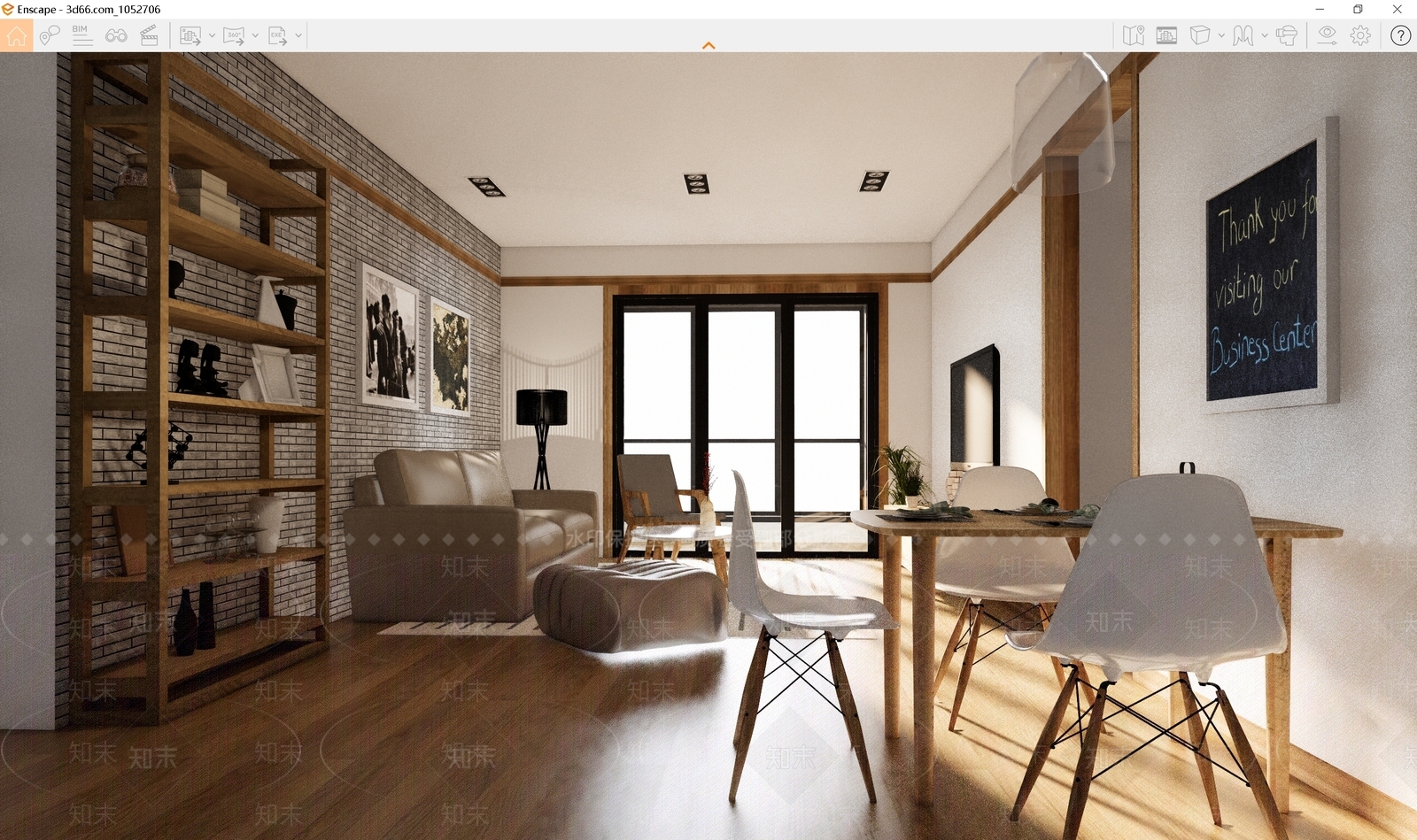 现代中古家居客厅SU模型下载【ID:1185430046】