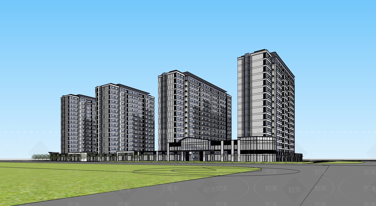 现代其他商业建筑SU模型下载【ID:1185643281】
