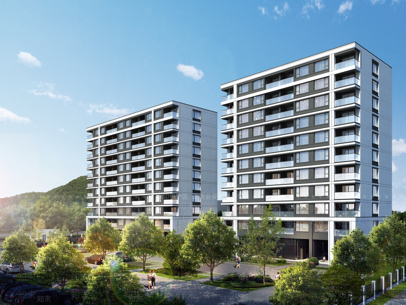 现代高层住宅SU模型下载【ID:1185615607】