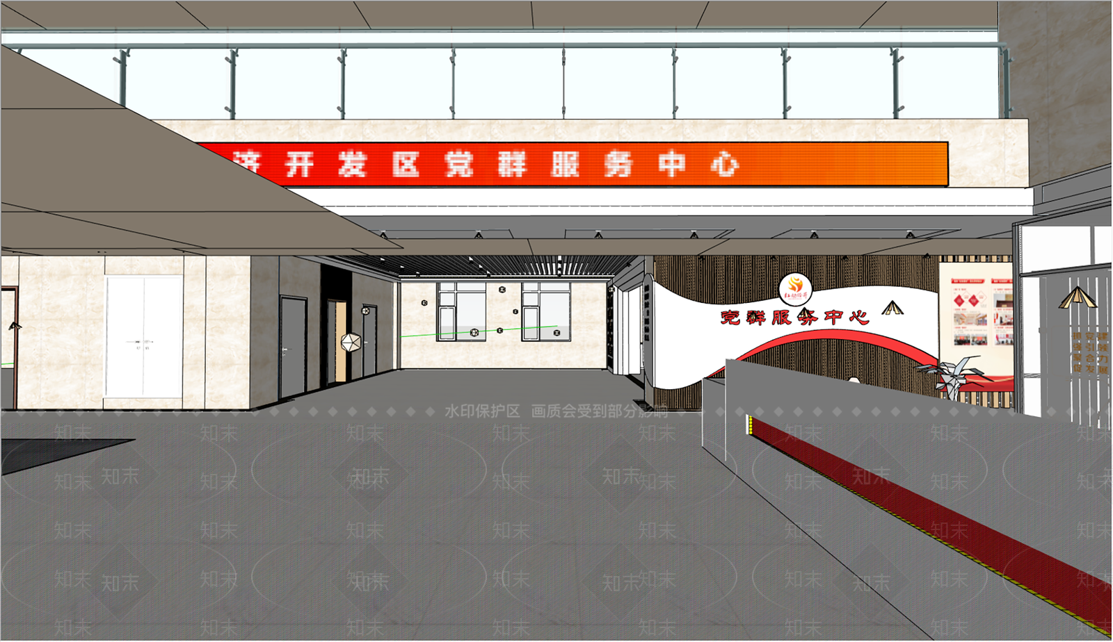 现代党建展厅SU模型下载【ID:1185432313】