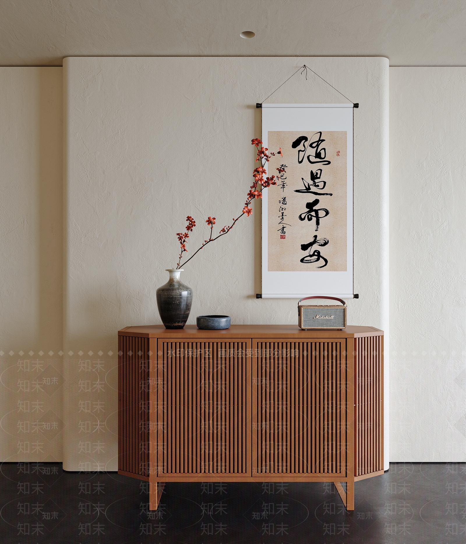 日式玄关柜3D模型下载【ID:1185434385】