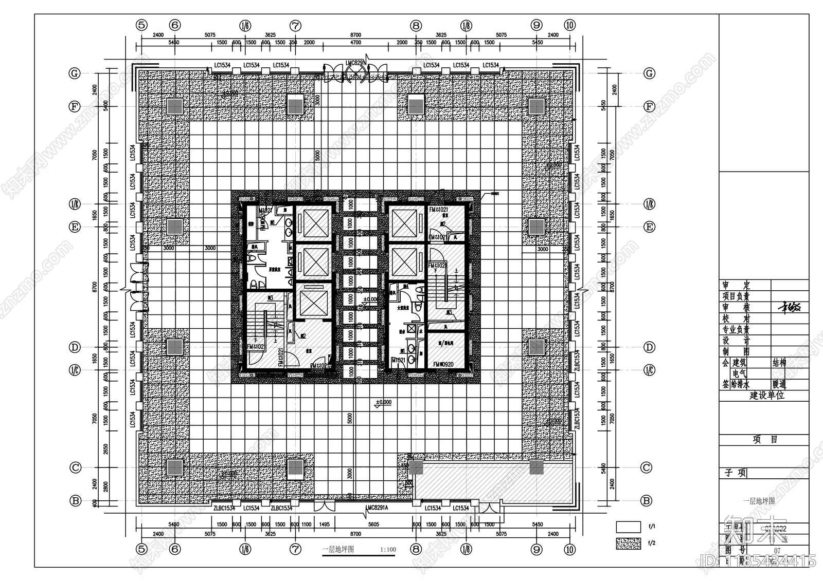 现代整体办公空间cad施工图下载【ID:1185434415】