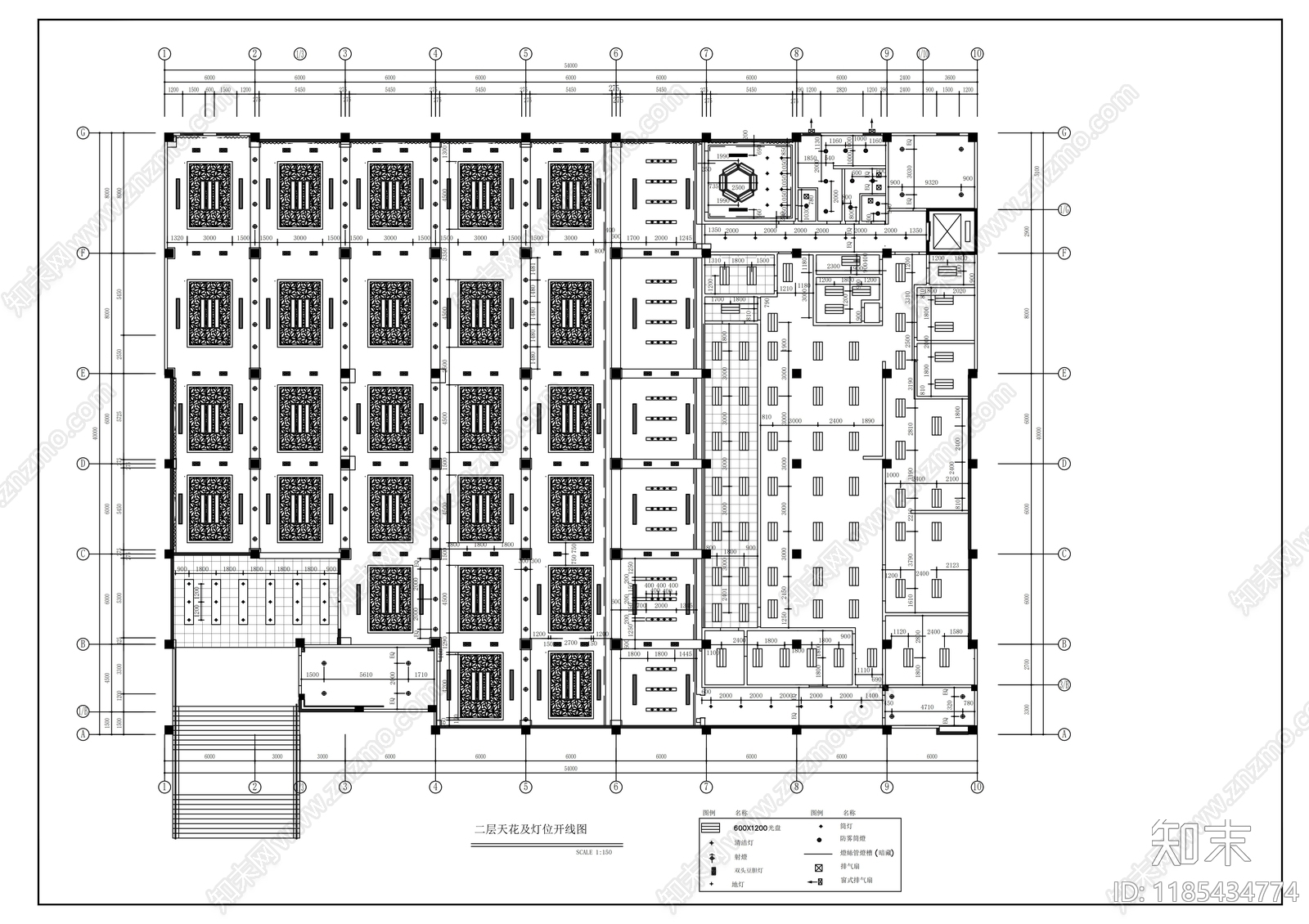 现代整体办公空间cad施工图下载【ID:1185434774】