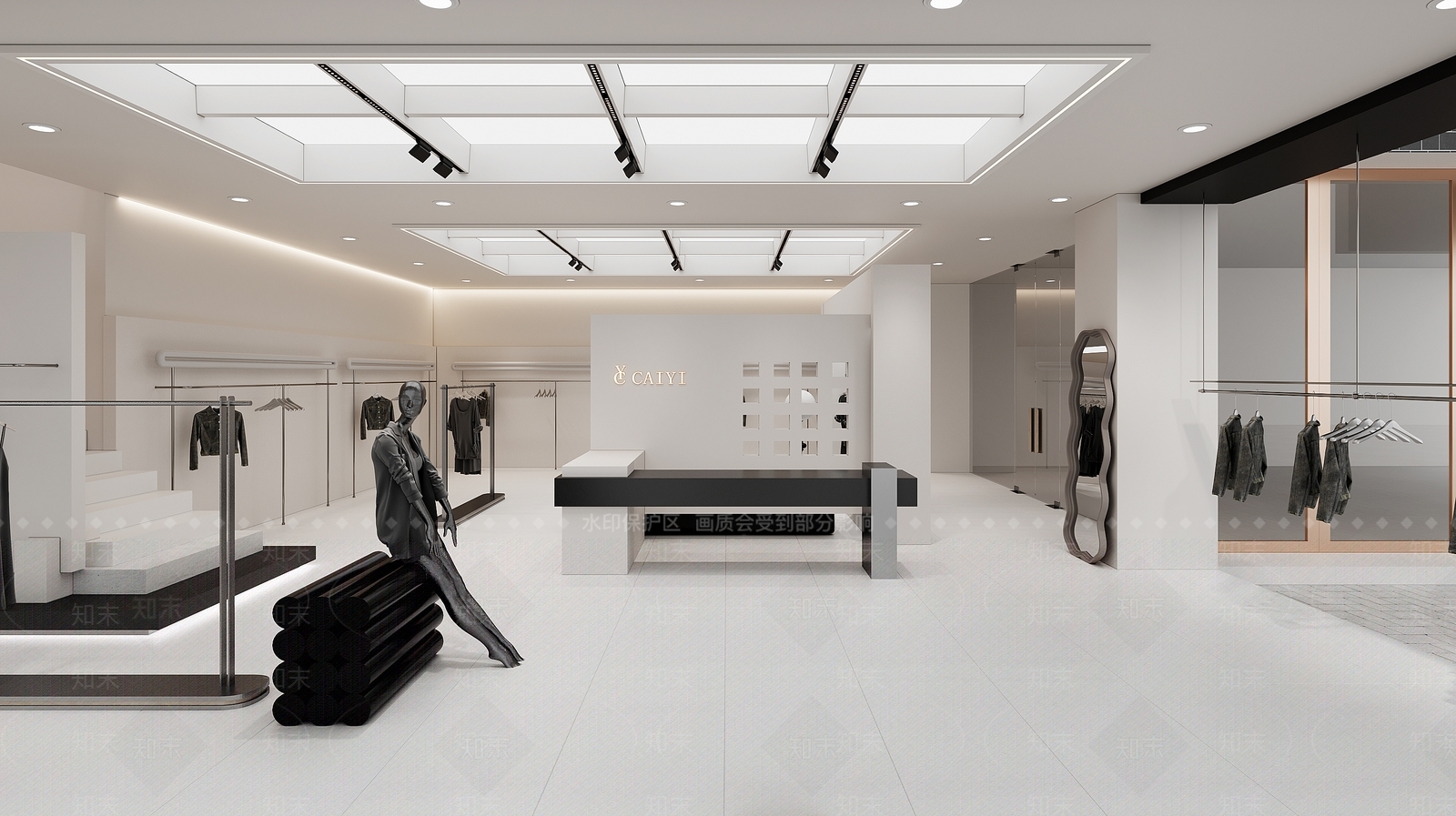 现代极简服装店SU模型下载【ID:1185435394】