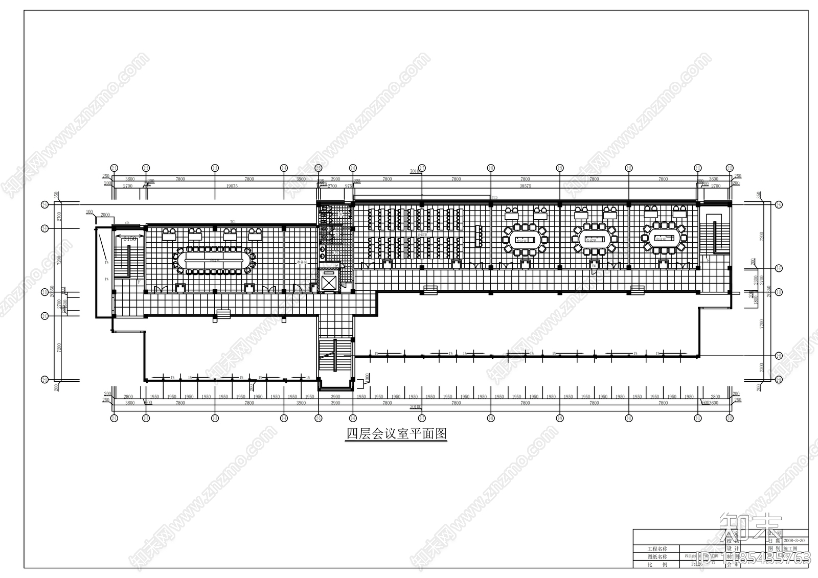 现代整体办公空间cad施工图下载【ID:1185435763】