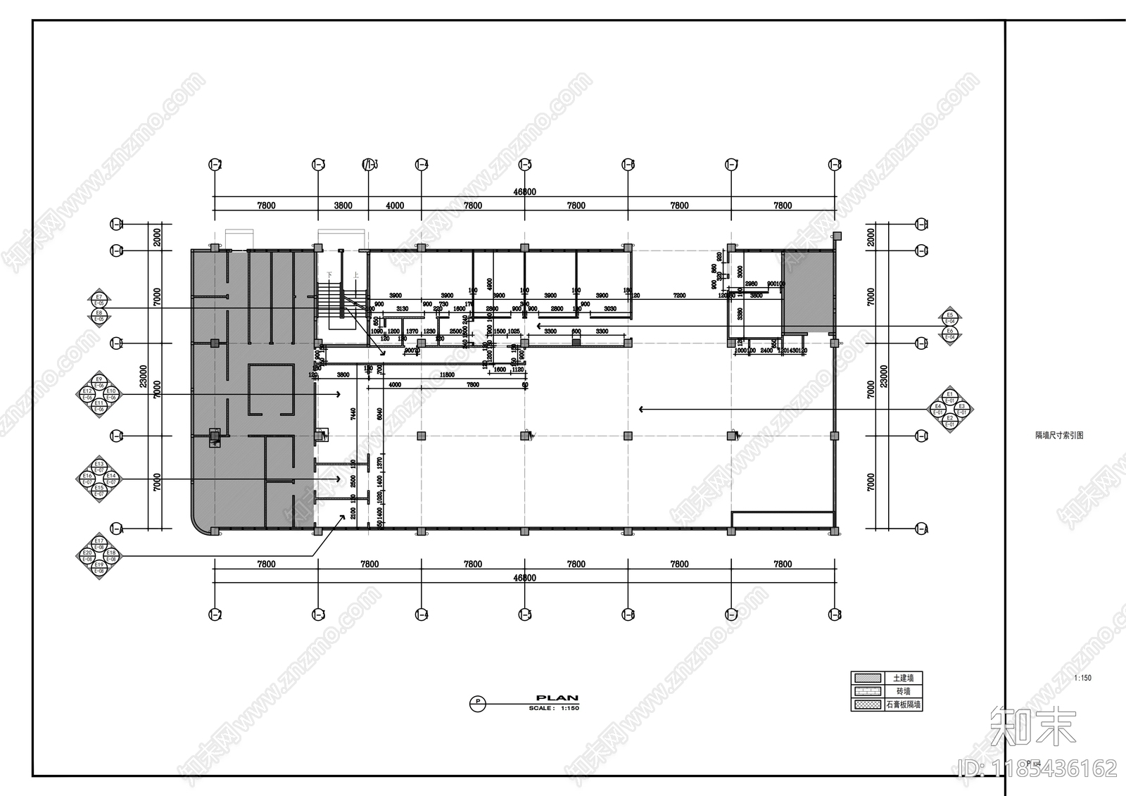 现代整体办公空间cad施工图下载【ID:1185436162】